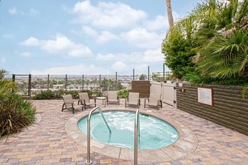 Swimming pool and spa with stunning views